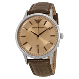  Shop Authentic Emporio Armani Classic Quartz Brown Dial Brown Leather Strap Watch For Men - AR2427 - Luxxuri