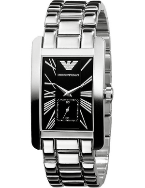  Shop Authentic Emporio Armani Classic Black Dial Silver Stainless Steel Strap Watch For Men - AR0156 - Luxxuri