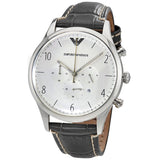  Shop Authentic Emporio Armani Classic Chronograph Silver Dial Grey Leather Strap Watch For Men - AR1861 - Luxxuri