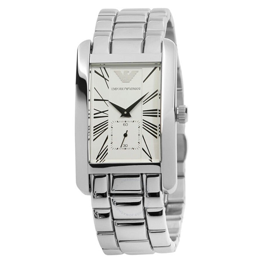  Shop Authentic Emporio Armani Classic White Dial Silver Steel Strap Watch For Men - AR0145 - Luxxuri