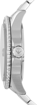 Emporio Armani Three Hand Green Dial Silver Steel Strap Watch For Men - AR11338