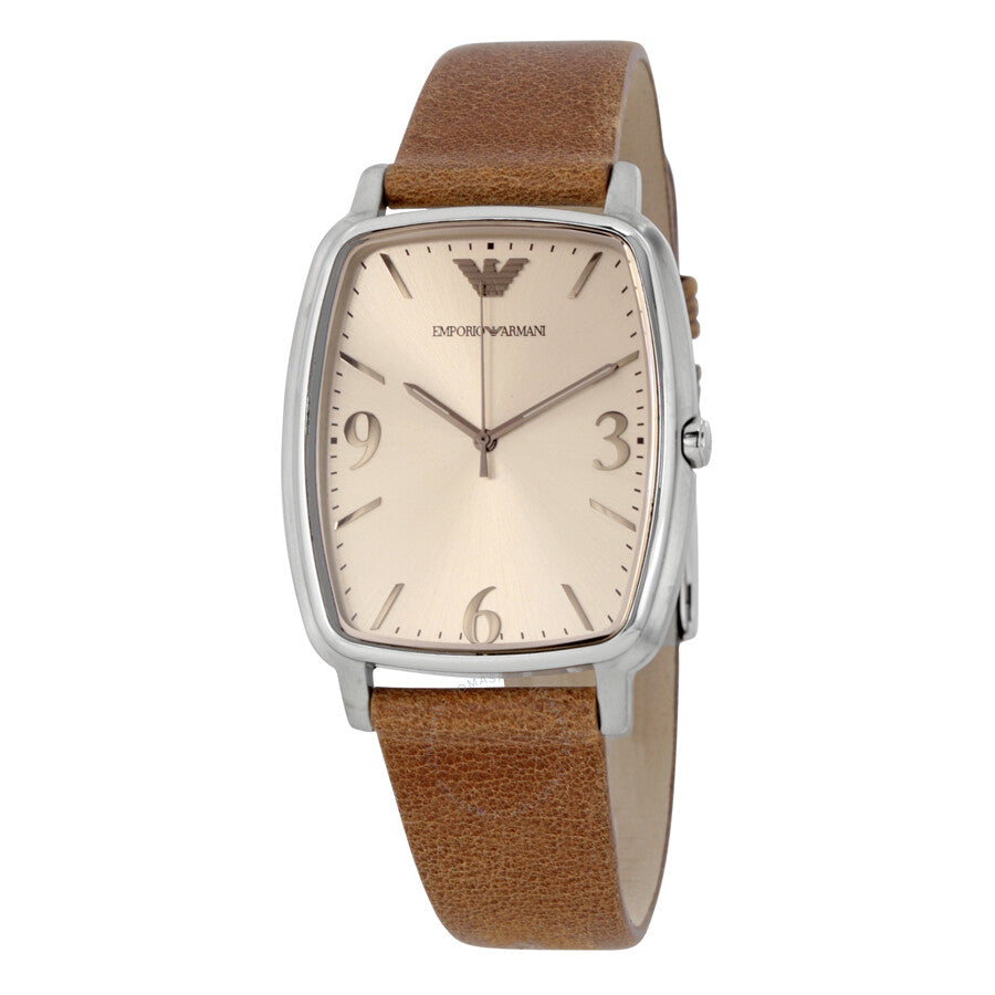 Emporio Armani Epsilon Quartz Brown Dial Brown Leather Strap Watch For Men - AR2489