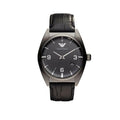 Shop Authentic Emporio Armani Franco Black Dial Black Leather Strap Watch For Men - AR0368 - Luxxuri