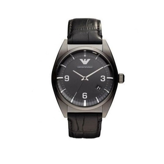  Shop Authentic Emporio Armani Franco Black Dial Black Leather Strap Watch For Men - AR0368 - Luxxuri