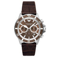 Shop Authentic Emporio Armani Diver Chronograph Brown Dial Brown Leather Strap Watch For Men - AR11486 - Luxxuri