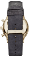Emporio Armani Gianni Beige Dial Grey Leather Strap Watch For Men - AR0386