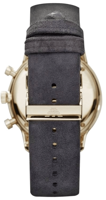Emporio Armani Gianni Beige Dial Grey Leather Strap Watch For Men - AR0386