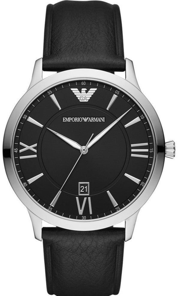  Shop Authentic Emporio Armani Giovanni Analog Black Dial Black Leather Strap Watch For Men - AR11210 - Luxxuri