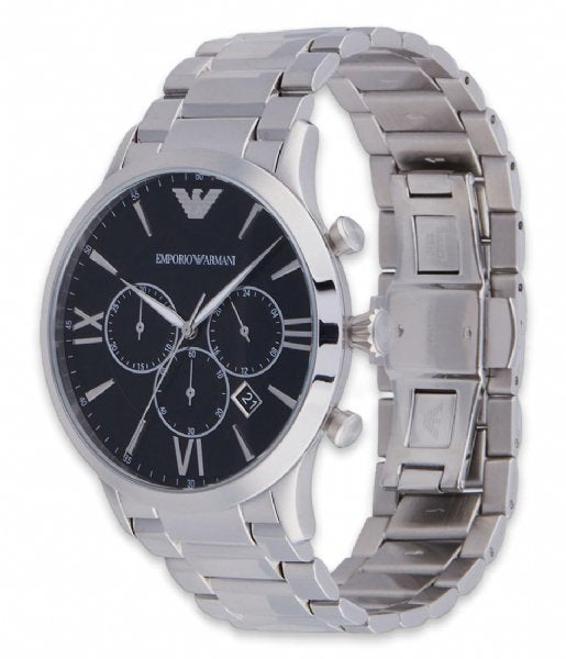  Shop Authentic Emporio Armani Giovanni Chronograph Black Dial Silver Steel Strap Watch For Men - AR11208 - Luxxuri
