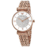 Shop Authentic Emporio Armani T-Bar Gianni Crystal Pave Dial Rose Gold Steel Strap Watch For Women - AR11244 - Luxxuri