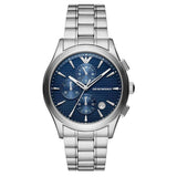  Shop Authentic Emporio Armani Chronograph Blue Dial Silver Steel Strap Watch For Men - AR11528 - Luxxuri