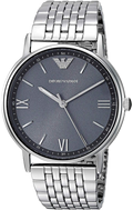 Emporio Armani Kappa Quartz Grey Dial Silver Mesh Bracelet Watch For Men - AR11068