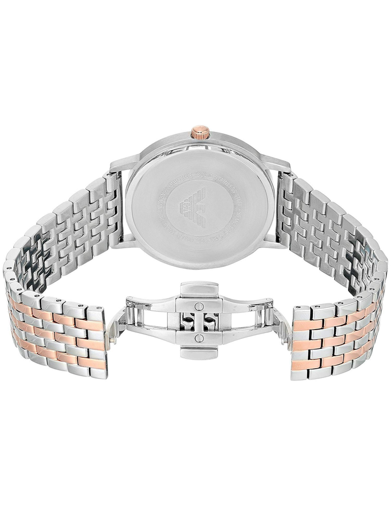  Shop Authentic Emporio Armani Kappa Quartz Silver Dial Two Tone Mesh Bracelet Watch For Men - AR11093 - Luxxuri