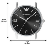  Shop Authentic Emporio Armani Kappa Analog Quartz Black Dial Black Leather Strap Watch For Men - AR11013 - Luxxuri