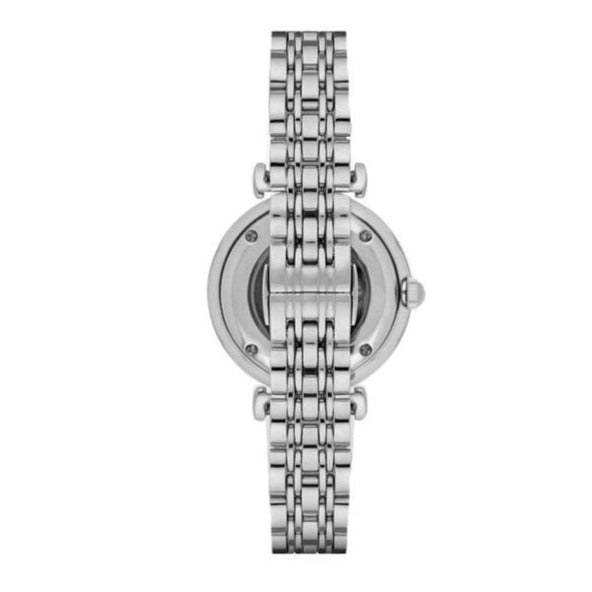  Shop Authentic Emporio Armani Gianni T-Bar Automatic Silver Dial Silver Steel Strap Watch For Women - AR60022 - Luxxuri