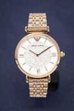  Shop Authentic Emporio Armani T-Bar Gianni Crystal Pave Dial Rose Gold Steel Strap Watch For Women - AR11244 - Luxxuri