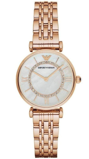  Shop Authentic Emporio Armani T-Bar Gianni Crystal Pave Dial Rose Gold Steel Strap Watch For Women - AR11244 - Luxxuri
