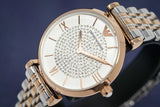  Shop Authentic Emporio Armani Gianni T Bar White Dial Two Tone Steel Strap Watch For Women - AR1926 - Luxxuri