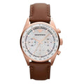  Shop Authentic Emporio Armani Sportivo Chronograph White Dial Brown Leather Strap Watch For Men - AR5996 - Luxxuri