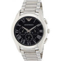  Shop Authentic Emporio Armani Valente Chronograph Quartz Black Dial Silver Steel Strap Watch For Men - AR11083 - Luxxuri
