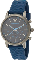 Emporio Armani  Luigi Chronograph Black Dial Blue Rubber Strap Watch For Men - AR11023