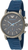  Shop Authentic Emporio Armani  Luigi Chronograph Black Dial Blue Rubber Strap Watch For Men - AR11023 - Luxxuri