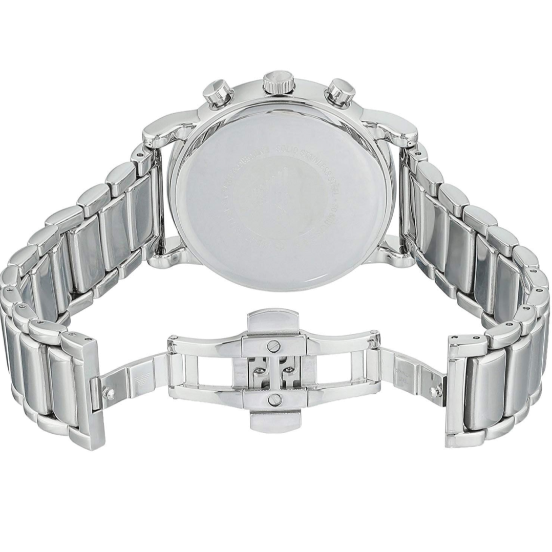  Shop Authentic Emporio Armani Luigi Chronograph Blue Dial Silver Steel Strap Watch For Men - AR11132 - Luxxuri