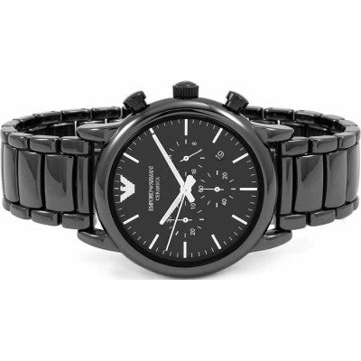  Shop Authentic Emporio Armani Luigi Chronograph Black Dial Black Stainless Steel Watch For Men - AR1507 - Luxxuri