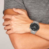  Shop Authentic Emporio Armani Classic Chronograph Black Dial Silver Mesh Bracelet Watch For Men - AR1808 - Luxxuri