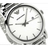  Shop Authentic Emporio Armani Classic Luigi Quartz Silver Dial Silver Steel Strap Watch For Men - AR1854 - Luxxuri