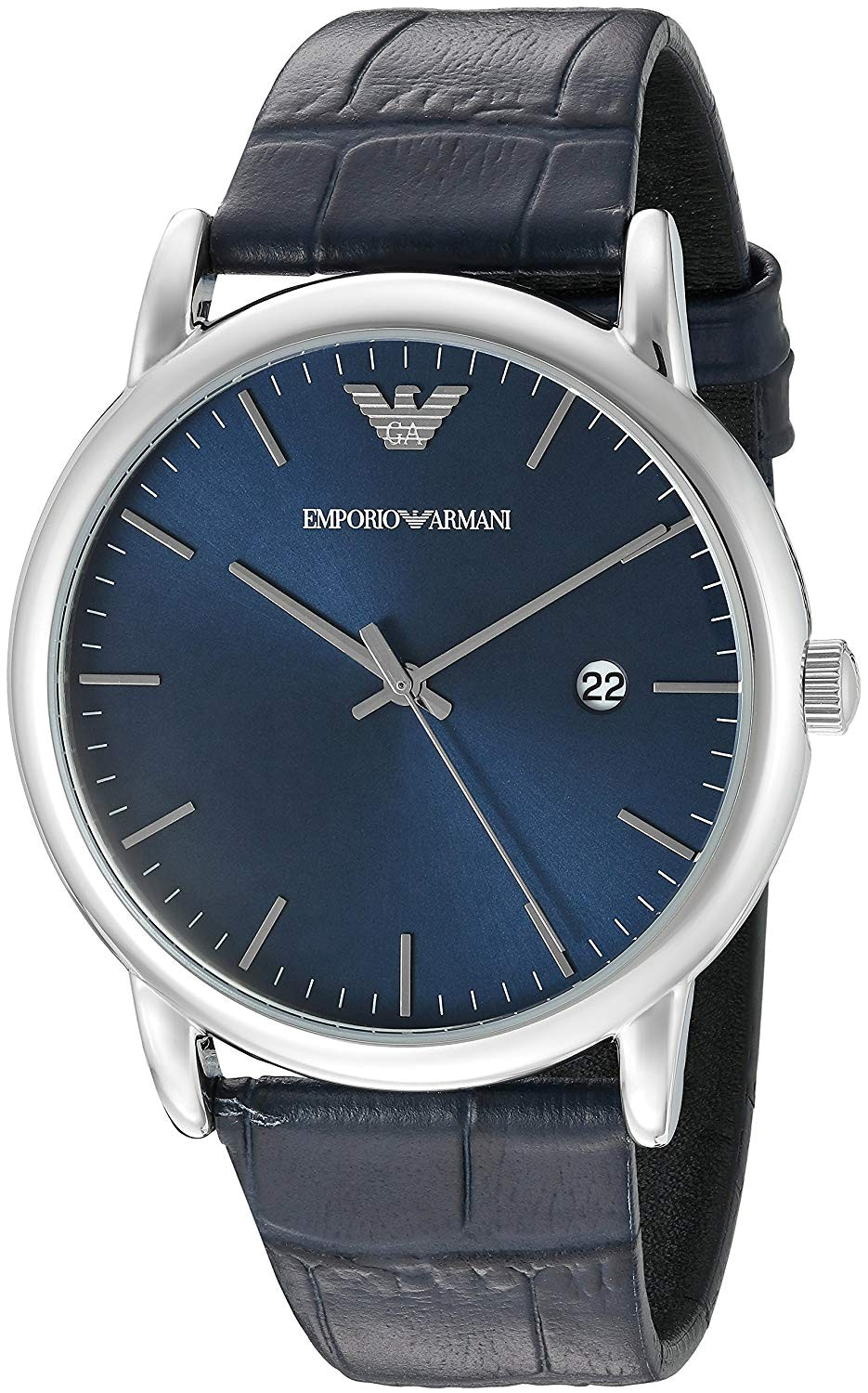  Shop Authentic Emporio Armani Gianni T Bar Quartz Blue Dial Blue Leather Strap Watch For Men - AR11300 - Luxxuri