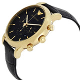  Shop Authentic Emporio Armani Luigi Chronograph Black Dial Black Leather Watch For Men - AR1917 - Luxxuri