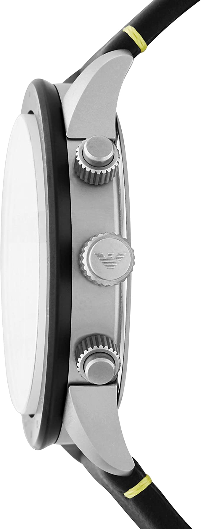 Emporio Armani Mario Chronograph Black Dial Black Leather Strap Watch For Men - AR11325