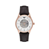  Shop Authentic Emporio Armani Meccanico White Dial Brown Leather Strap Watch For Men - AR1920 - Luxxuri