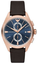  Shop Authentic Emporio Armani Claudio Chronograph Blue Dial Brown Leather Strap Watch For Men - AR11554 - Luxxuri