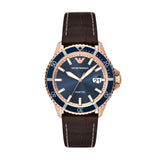  Shop Authentic Emporio Armani Pro Planet Three Hand Date Blue Dial Brown Leather Strap Watch For Men - AR11556 - Luxxuri