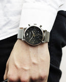  Shop Authentic Emporio Armani Luigi Chronograph Black Dial Silver Mesh Bracelet Watch For Men - AR1811 - Luxxuri