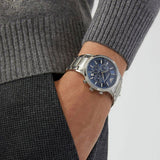  Shop Authentic Emporio Armani Renato Chronograph Blue Dial Silver Steel Strap Watch For Men - AR2448 - Luxxuri