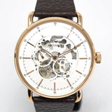  Shop Authentic Emporio Armani Meccanico Automatic White Dial Brown Leather Strap Watch For Men - AR60027 - Luxxuri