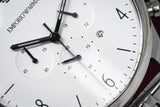  Shop Authentic Emporio Armani Classic Chronograph Silver Dial Silver Steel Strap Watch For Men - AR1879 - Luxxuri