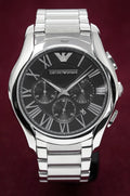  Shop Authentic Emporio Armani Valente Chronograph Quartz Black Dial Silver Steel Strap Watch For Men - AR11083 - Luxxuri