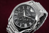  Shop Authentic Emporio Armani Valente Chronograph Quartz Black Dial Silver Steel Strap Watch For Men - AR11083 - Luxxuri
