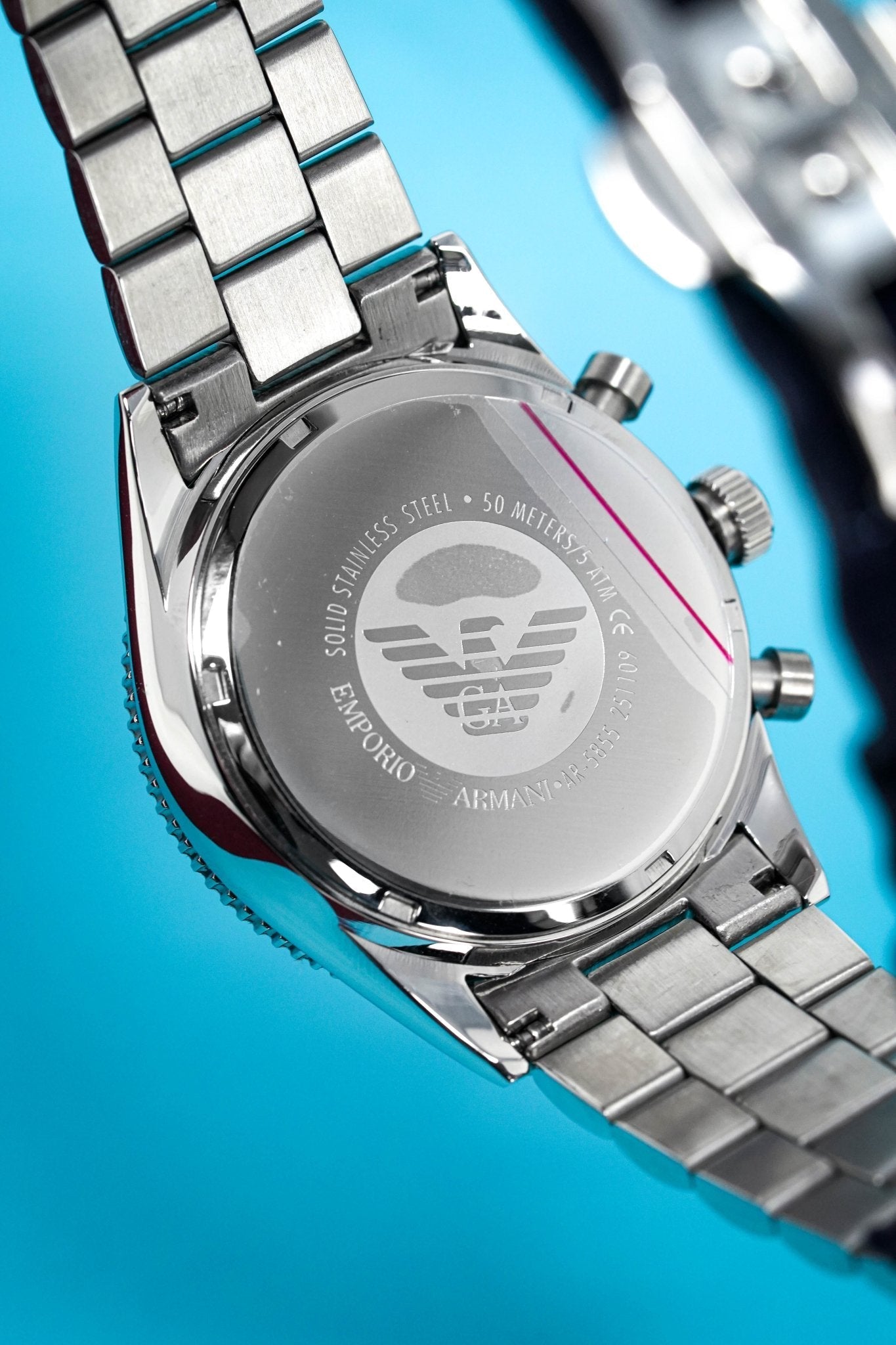  Shop Authentic Emporio Armani Chronograph Black Dial Silver Stainless Steel Watch For Men - AR5855 - Luxxuri