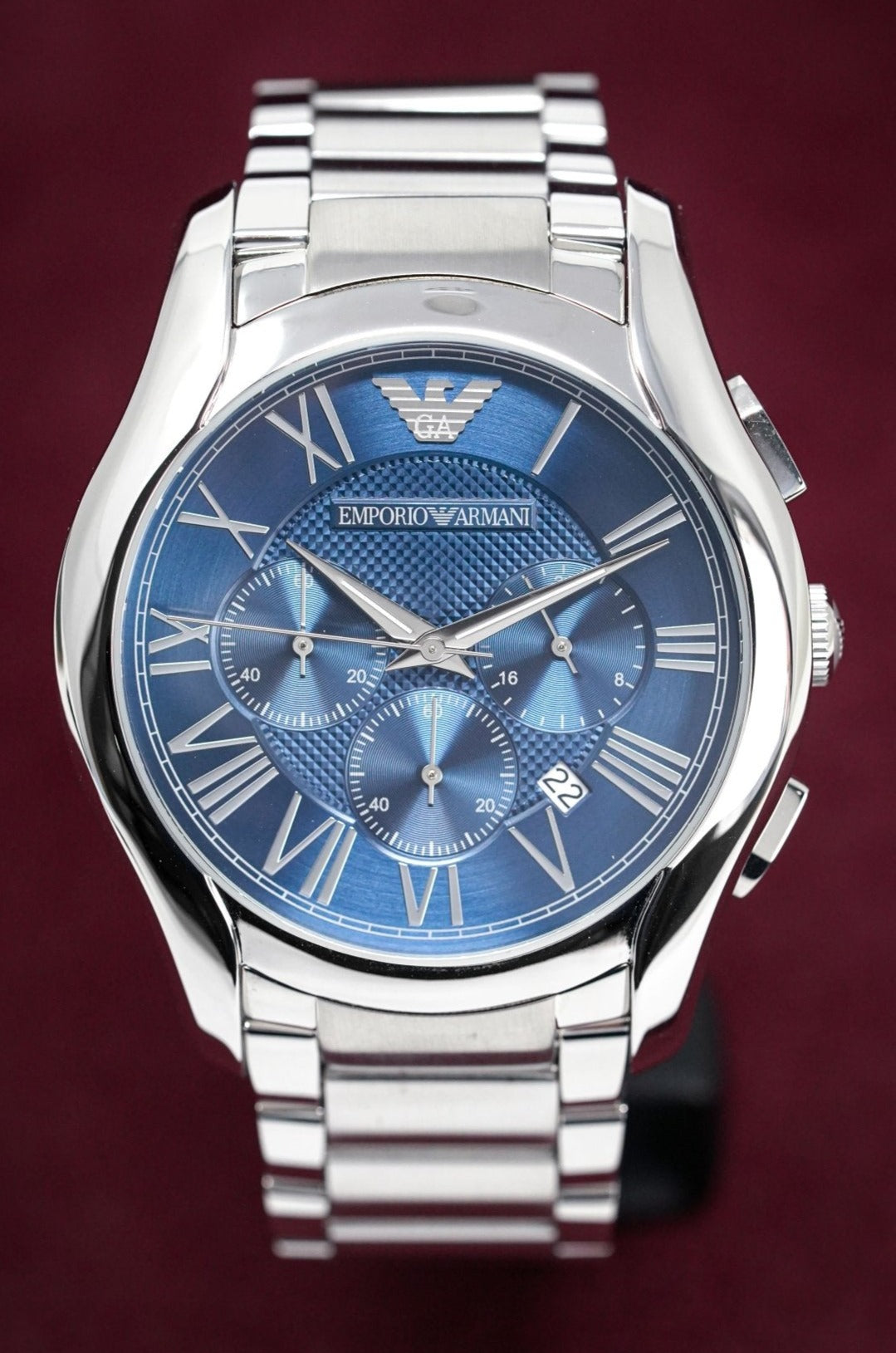  Shop Authentic Emporio Armani Chronograph Quartz Blue Dial Silver Steel Strap Watch For Men - AR11082 - Luxxuri