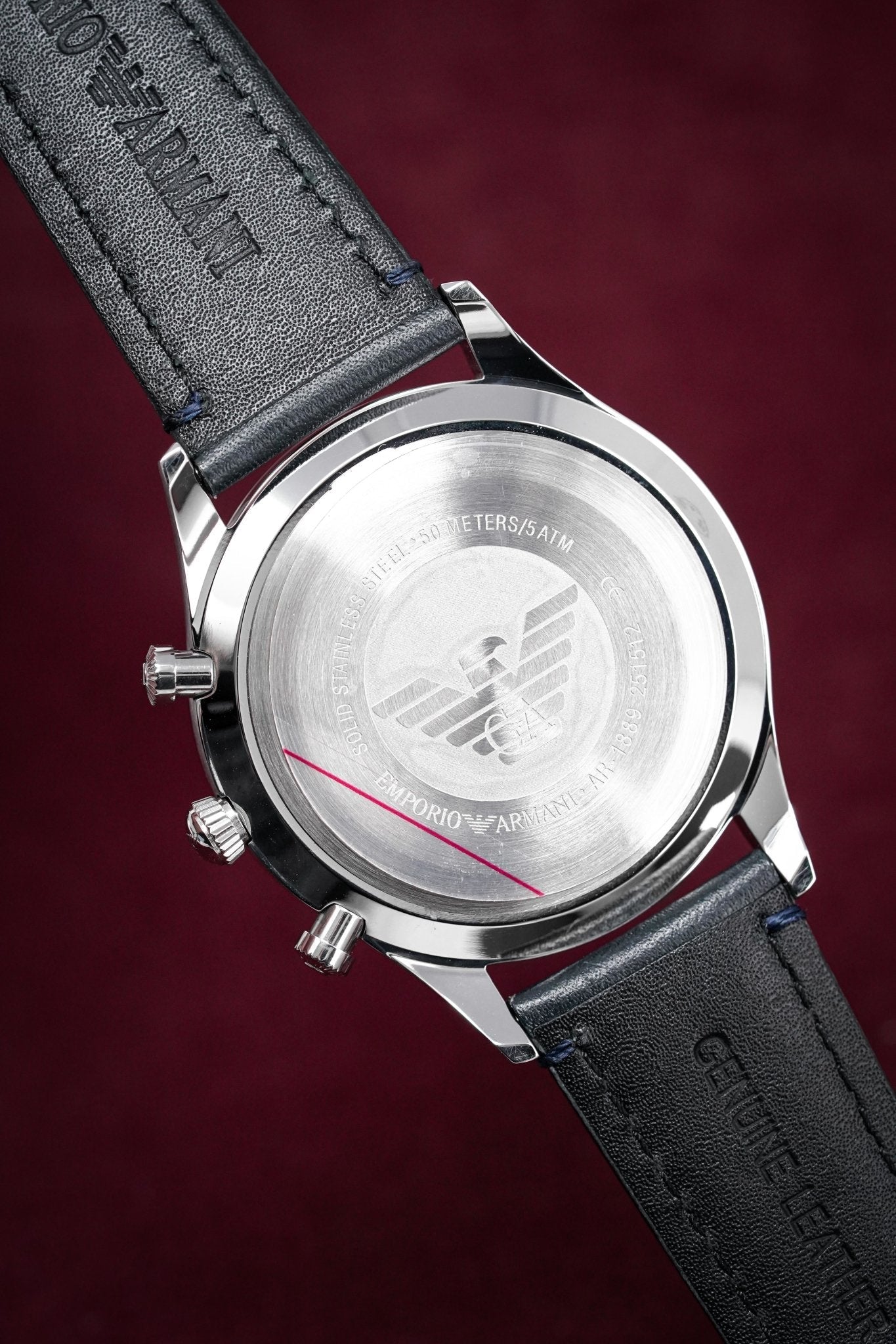  Shop Authentic Emporio Armani Chronograph Blue Dial Blue Leather Strap Watch For Men - AR1889 - Luxxuri