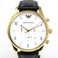  Shop Authentic Emporio Armani Classic Chronograph White Dial Black Leather Strap Watch For Men - AR1892 - Luxxuri
