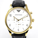  Shop Authentic Emporio Armani Classic Chronograph White Dial Black Leather Strap Watch For Men - AR1892 - Luxxuri
