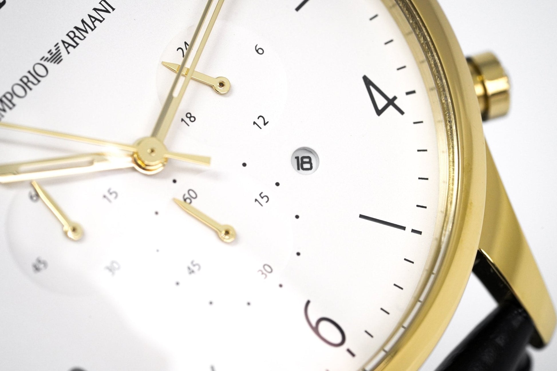  Shop Authentic Emporio Armani Classic Chronograph White Dial Black Leather Strap Watch For Men - AR1892 - Luxxuri