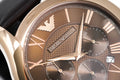  Shop Authentic Emporio Armani Chronograph Brown Dial Brown Leather Strap Watch For Men - AR1701 - Luxxuri
