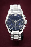  Shop Authentic Emporio Armani Classic Blue Dial Silver Steel Strap Watch For Men - AR1635 - Luxxuri